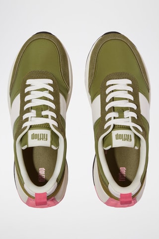 Zapatillas de nobuk con plataforma Microwobbleboard - Verde oliva