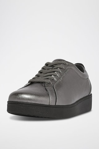 Zapatillas de piel Rally - Gris metalizado