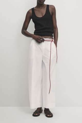 Pantalon wide legs - Blanc cassé
