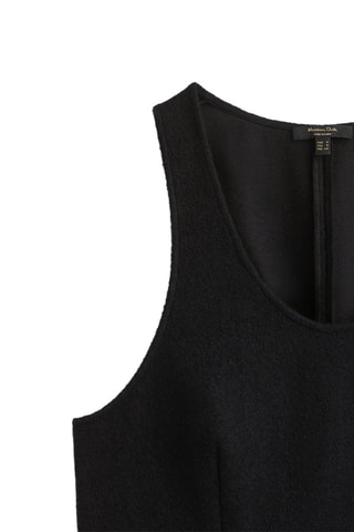 Top noir sans manches texturé - Noir