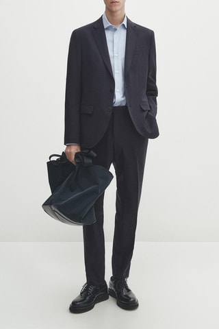 Veste de costume en laine - Bleu marine