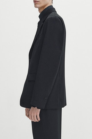 Veste de costume en laine - Bleu marine