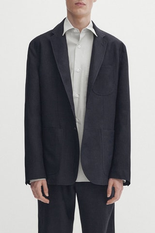 Veste de costume en laine - Bleu marine
