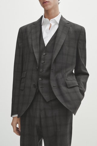 Gilet de costume en laine - Gris