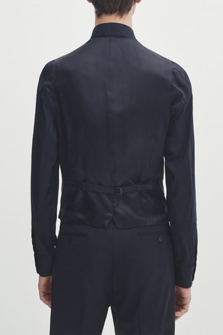 Gilet de costume en laine - Bleu marine