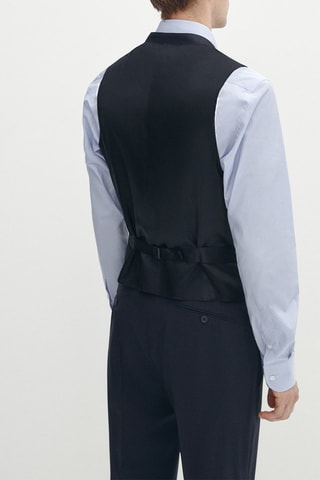 Gilet de costume en laine - Bleu marine