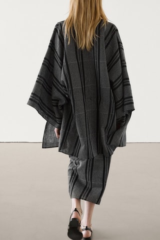 Jupe portefeuille en lin - Noir