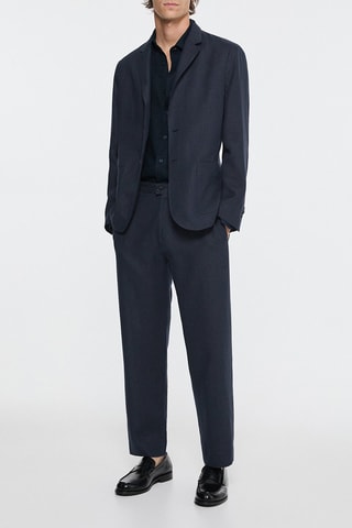 Blazer en lin - Bleu marine