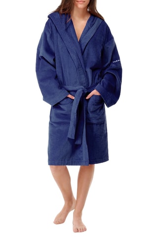 Peignoir en velours Bleu océan