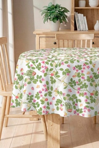 Nappe antitache ronde Flowers - Vert