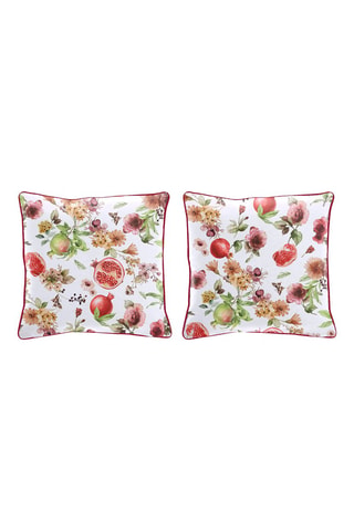 2 housses de coussin Mingrana - Blanc et rose - 50 x 50 cm