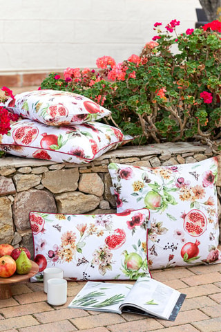 2 housses de coussin Mingrana - Blanc et rose - 50 x 50 cm