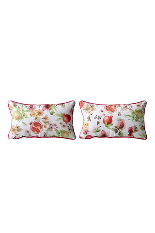2 housses de coussin Mingrana - Blanc et rose - 30 x 50 cm