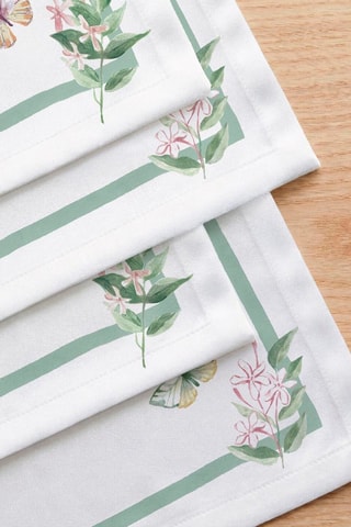 4 serviettes de table Jazmines - Blanc