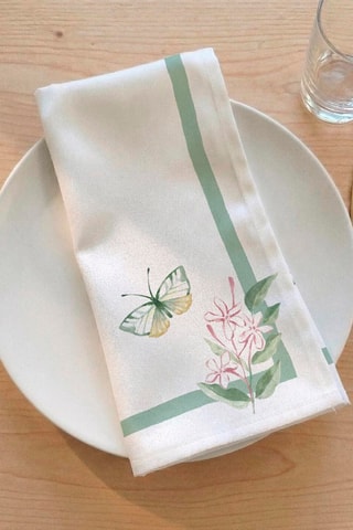 4 serviettes de table Jazmines - Blanc