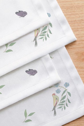 4 serviettes de table Robin - Blanc