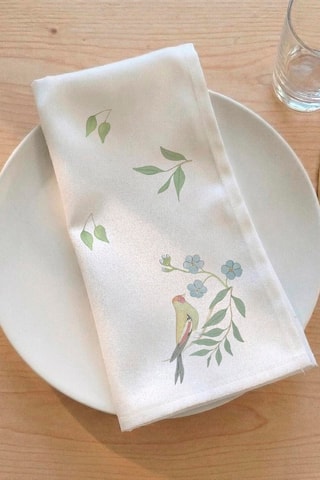 4 serviettes de table Robin - Blanc