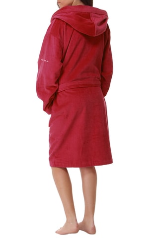 Peignoir en velours  à capuche - Rouge