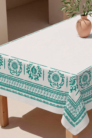 Nappe antitache Mosaic - Blanc et vert