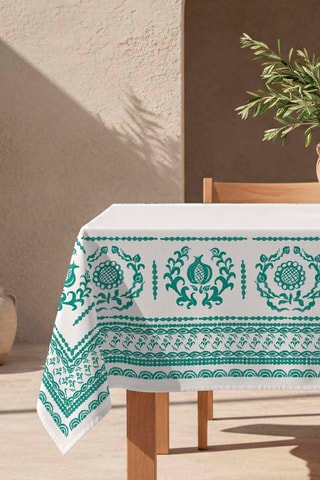 Nappe antitache Mosaic - Blanc et vert