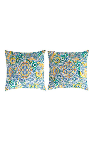 2 taies d'oreiller Enna A - Bleu - 65 x 65 cm