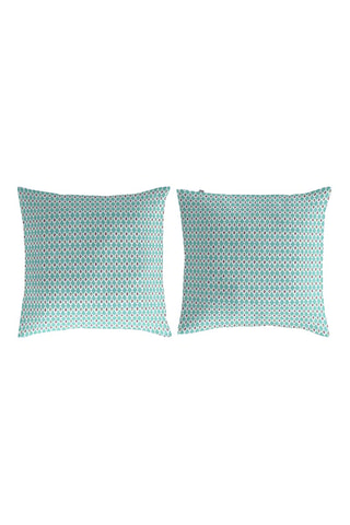 2 taies d'oreiller Batu B - Bleu - 65 x 65 cm