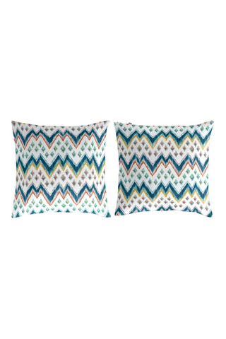 2 taies d'oreiller Batu A - Bleu - 65 x 65 cm