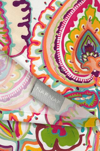 Nappe antitache India - Blanc et orange