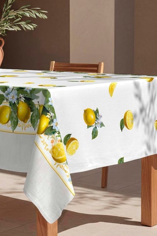 Nappe antitache Limons - Jaune et vert