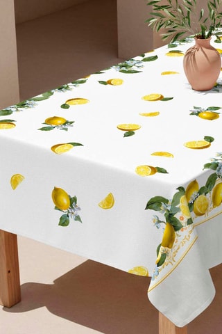 Nappe antitache Limons - Jaune et vert