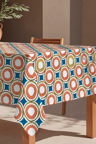 Nappe antitache Rioma - Rouge brique et bleu cobalt
