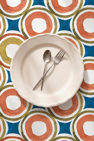 Nappe antitache Rioma - Rouge brique et bleu cobalt