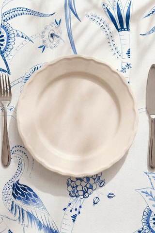 Nappe antitache Peacock - Bleu et blanc