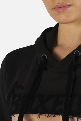 Sudadera corta con capucha - Negro