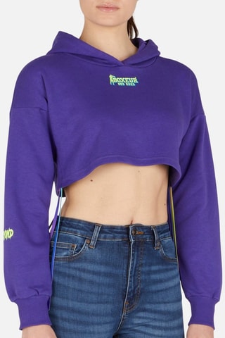 Sudadera corta con capucha - Violeta