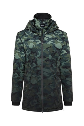 Parka con capucha - Negro y verde