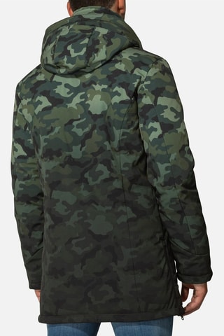 Parka con capucha - Negro y verde
