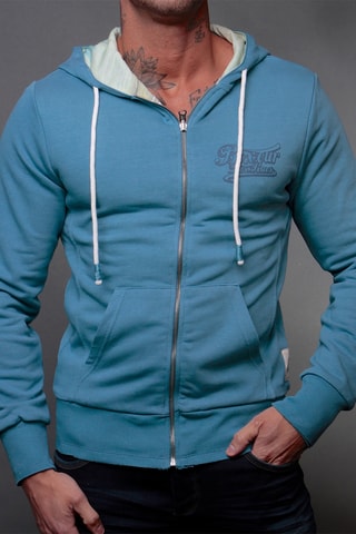 Sweat à capuche réversible - Bleu
