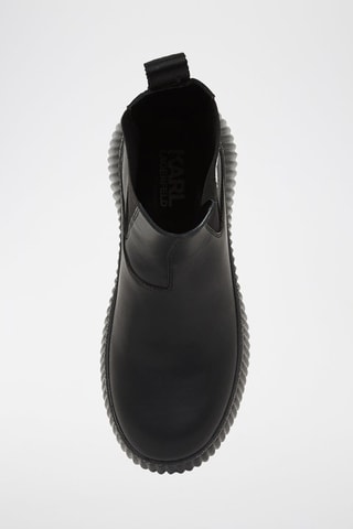Boots Chelsea en cuir - Noir et gris clair