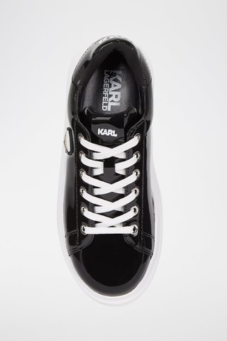 Baskets plateformes en cuir verni - Noir
