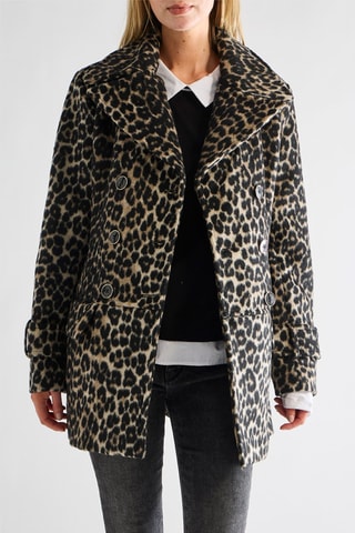 Manteau en laine - Noir et marron