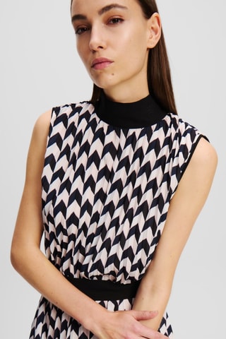 Robe midi - Noir et blanc