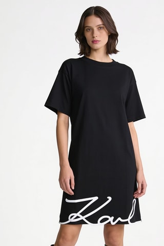 Robe droite en coton biologique - Noir