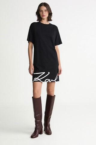 Robe droite en coton biologique - Noir