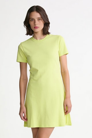 Robe droite en coton biologique - Jaune pâle