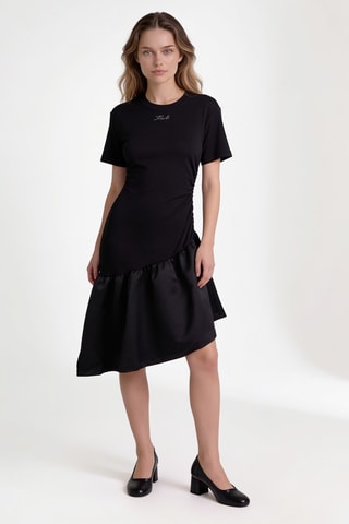Robe droite en coton biologique - Noir