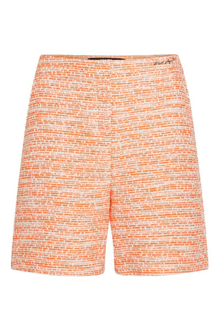 Short en tweed taille haute - Orange