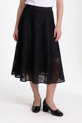 Jupe midi taille haute - Noir
