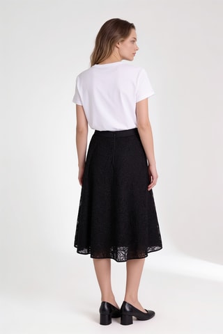 Jupe midi taille haute - Noir