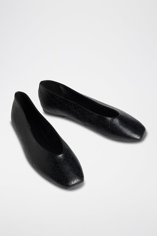 Ballerines en cuir de chèvre - Noir
